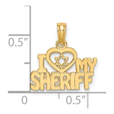 14K Yellow Gold I Heart My Sheriff Charm – view 4