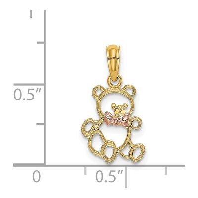 14K Two-Tone Gold Teddy Bear Charm – view 4