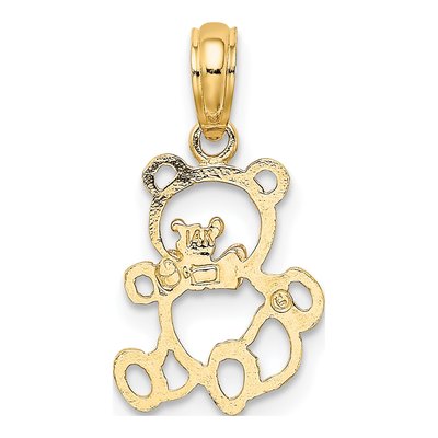 14K Two-Tone Gold Teddy Bear Charm – view 5