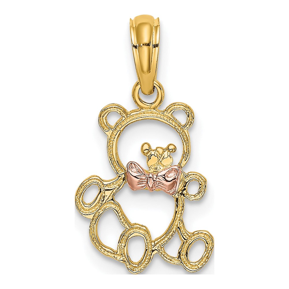 14K Two-Tone Gold Teddy Bear Charm