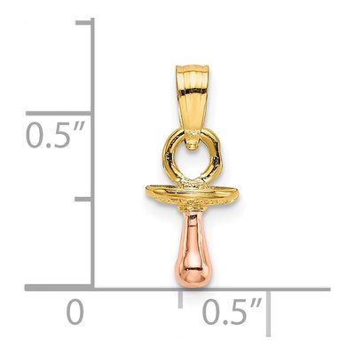14K Two-Tone Gold 3D Pacifier Charm – view 4