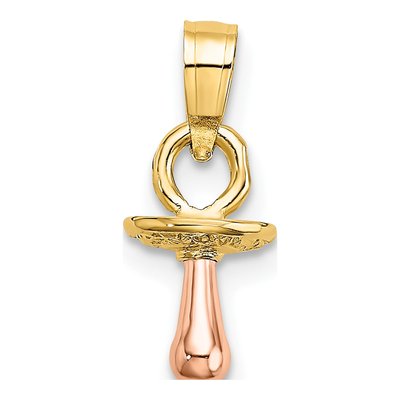 14K Two-Tone Gold 3D Pacifier Charm – view 5
