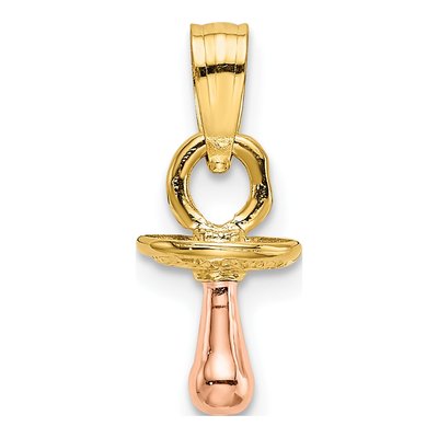 14K Two-Tone Gold 3D Pacifier Charm