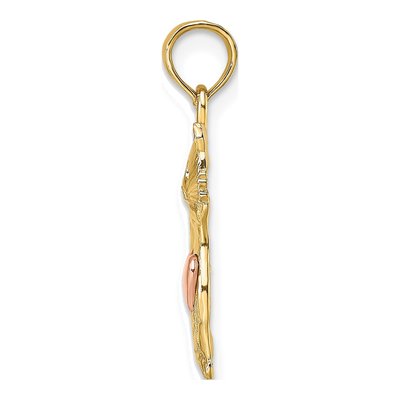 14K Two-Tone Gold Cat Pendant – view 3