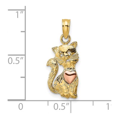 14K Two-Tone Gold Cat Pendant – view 4