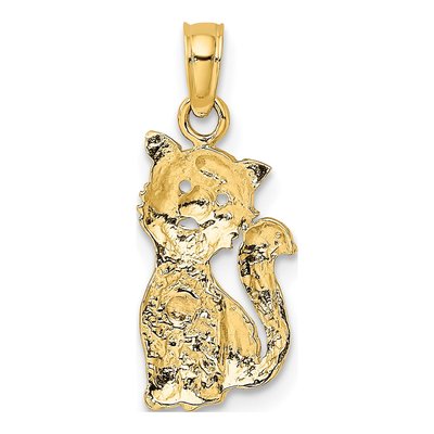 14K Two-Tone Gold Cat Pendant – view 5