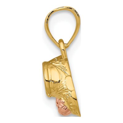 14K Two-Tone Gold Baby Booties Teddy Bear Charm – view 3