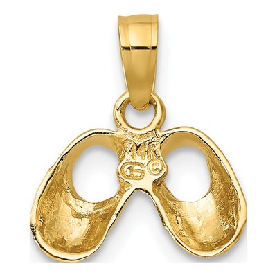 14K Two-Tone Gold Baby Booties Teddy Bear Charm – view 5