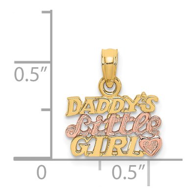 14K Two-Tone Gold Daddy's Little Girl Charm – view 4