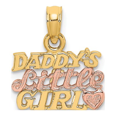 14K Two-Tone Gold Daddy's Little Girl Charm