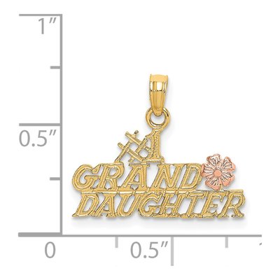 14K Two-Tone Gold Granddaughter Number 1 Pendant – view 4