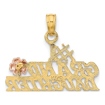 14K Two-Tone Gold Granddaughter Number 1 Pendant – view 5