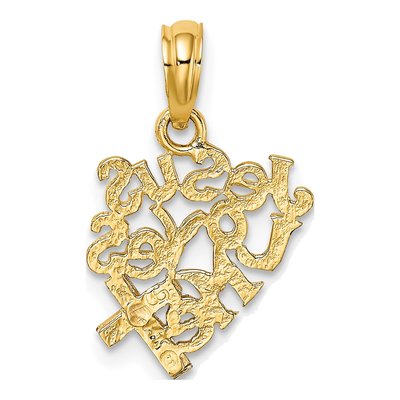14K Two-Tone Gold Jesus Loves Me Cross Charm – view 5
