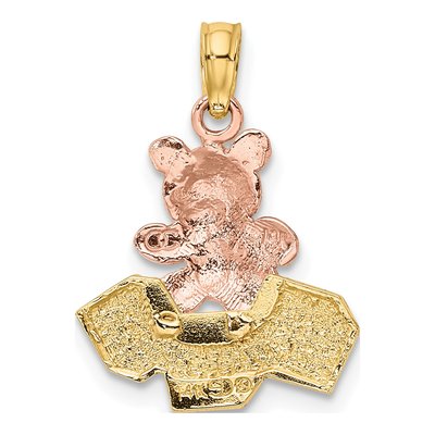 14K Two-Tone Gold Teddy Bear ABC Blocks Charm – view 4