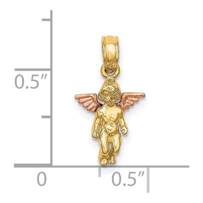 14K Two-Tone Gold Mini Guardian Angel Charm – view 4