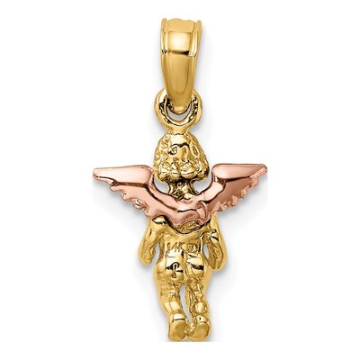 14K Two-Tone Gold Mini Guardian Angel Charm – view 5