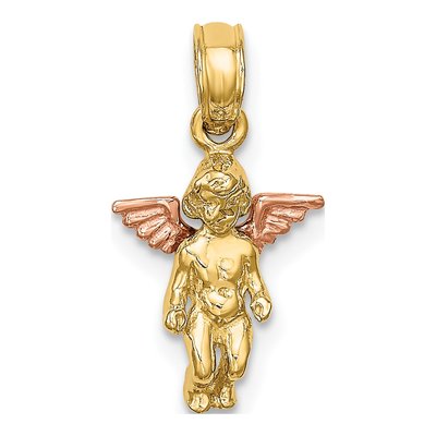 14K Two-Tone Gold Mini Guardian Angel Charm