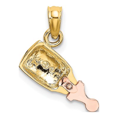 14K Two-Tone Gold Baby Bottle Charm – view 5