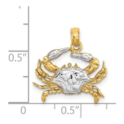 14K Yellow Gold Blue Crab Charm – view 5