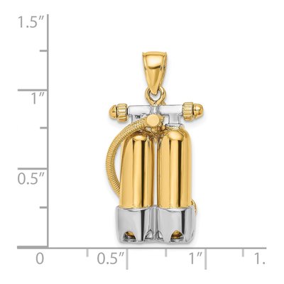 14K Yellow Gold 3-D Double Scuba Tanks Charm – view 4