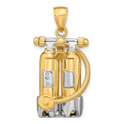 14K Yellow Gold 3-D Double Scuba Tanks Charm – view 5