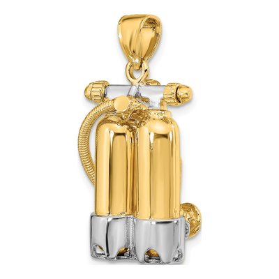 14K Yellow Gold 3-D Double Scuba Tanks Charm – view 6