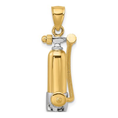 14K Yellow Gold 3-D Scuba Tank Charm – view 5