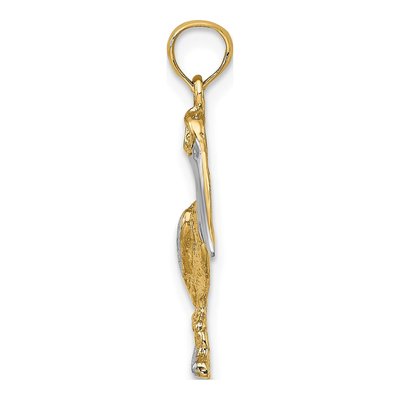 14K Yellow Gold Standing Pelican Pendant – view 3