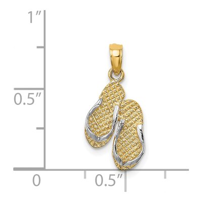 14K Yellow Gold Sanibel Island Flip Flop Charm – view 5