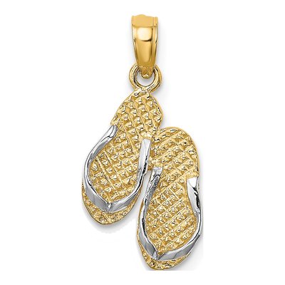 14K Yellow Gold Sanibel Island Flip Flop Charm