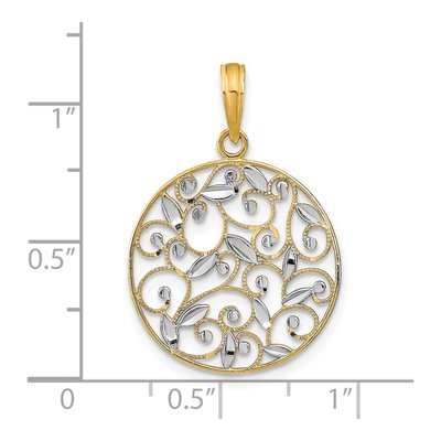 14K Yellow Gold Filigree Round Pendant – view 4