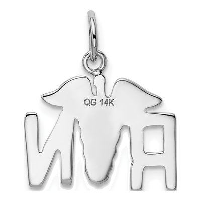14K White Gold RN Registered Nurse Pendant – view 4