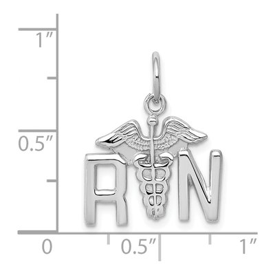 14K White Gold RN Registered Nurse Pendant – view 5