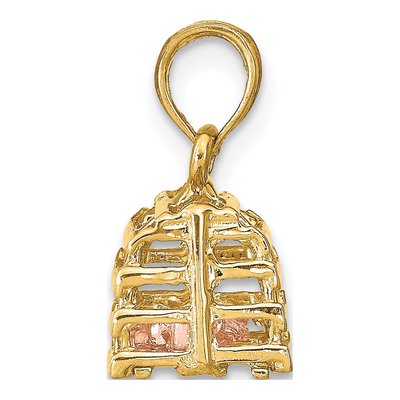 14K Two-Tone Gold 3D Trap Charm – view 3