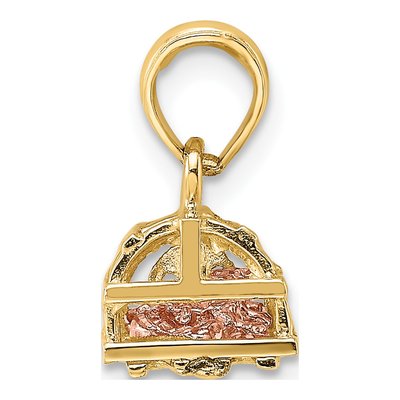 14K Two-Tone Gold 3D Trap Charm – view 3