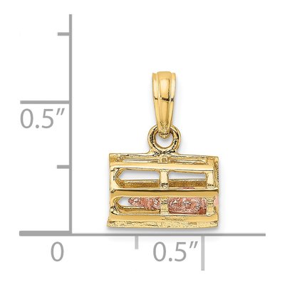 14K Two-Tone Gold 3D Trap Charm – view 5