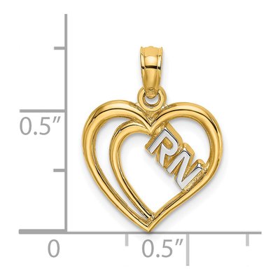 14K Yellow Gold Double Hearts Pendant – view 4