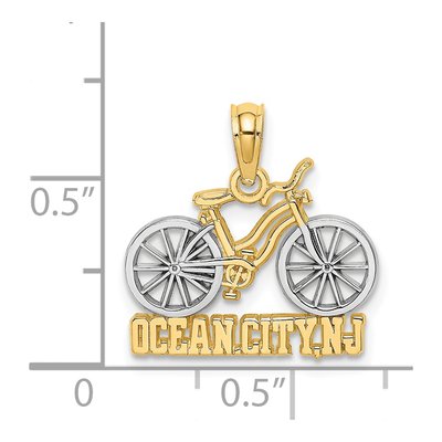 14K Yellow Gold Ocean City NJ Bicycle Pendant – view 4