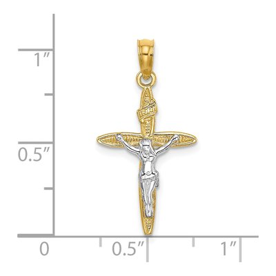 14K Yellow Gold INRI Crucifix Charm – view 4