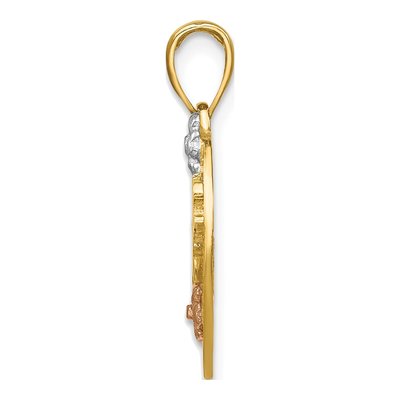 14K Two-Tone Gold Daughter Heart Number 1 Charm – view 3