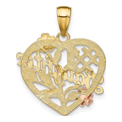14K Two-Tone Gold Daughter Heart Number 1 Charm – view 5