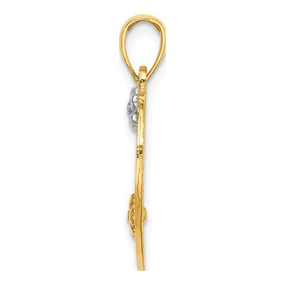 14K Two-Tone Gold I Love You Heart Charm – view 3
