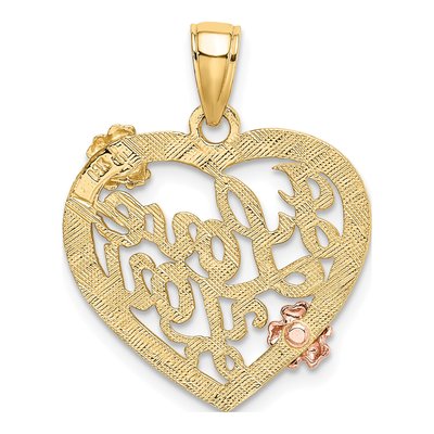 14K Two-Tone Gold I Love You Heart Charm – view 4