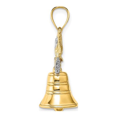 14K Yellow Gold 3D Liberty Bell Charm – view 3