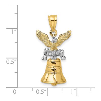 14K Yellow Gold 3D Liberty Bell Charm – view 4