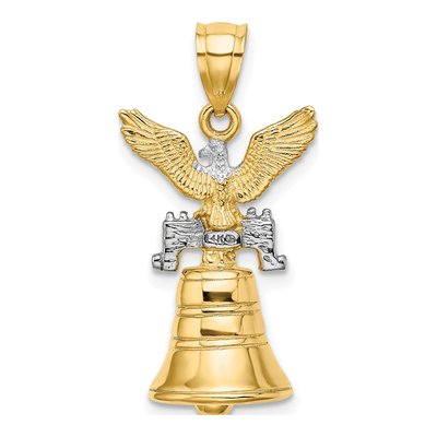 14K Yellow Gold 3D Liberty Bell Charm – view 5