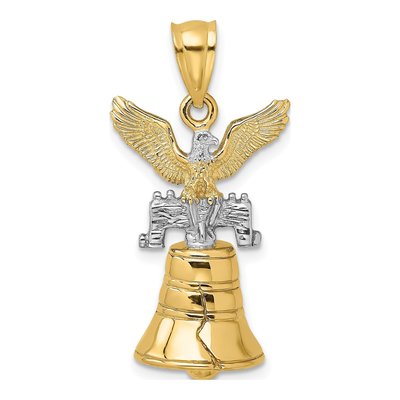 14K Yellow Gold 3D Liberty Bell Charm