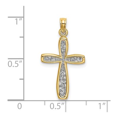 14K Yellow Gold Filigree Cross Charm – view 4