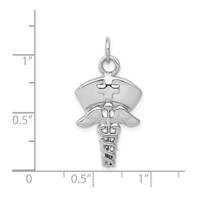 14K White Gold Nurse Symbol Pendant – view 5