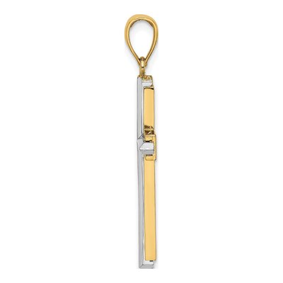 14K Two-Tone Gold Cross Pendant – view 3